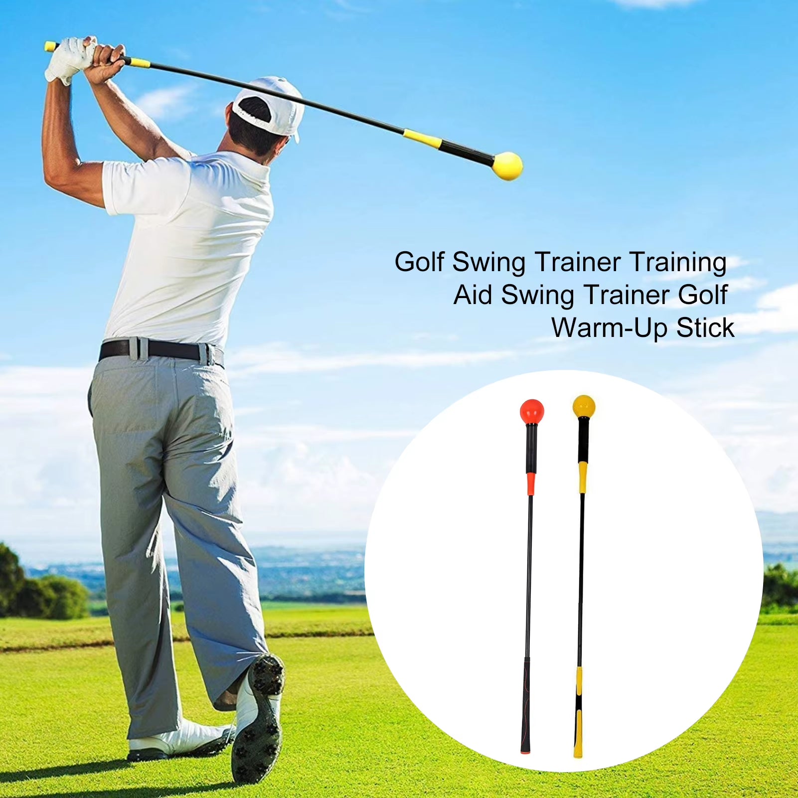 Golf Swing Training Aid Golf Swing Practice Rod Golf Warm-Up Stick Golf Accessories Golf Trainer Aids Supplies 40/48 Inches