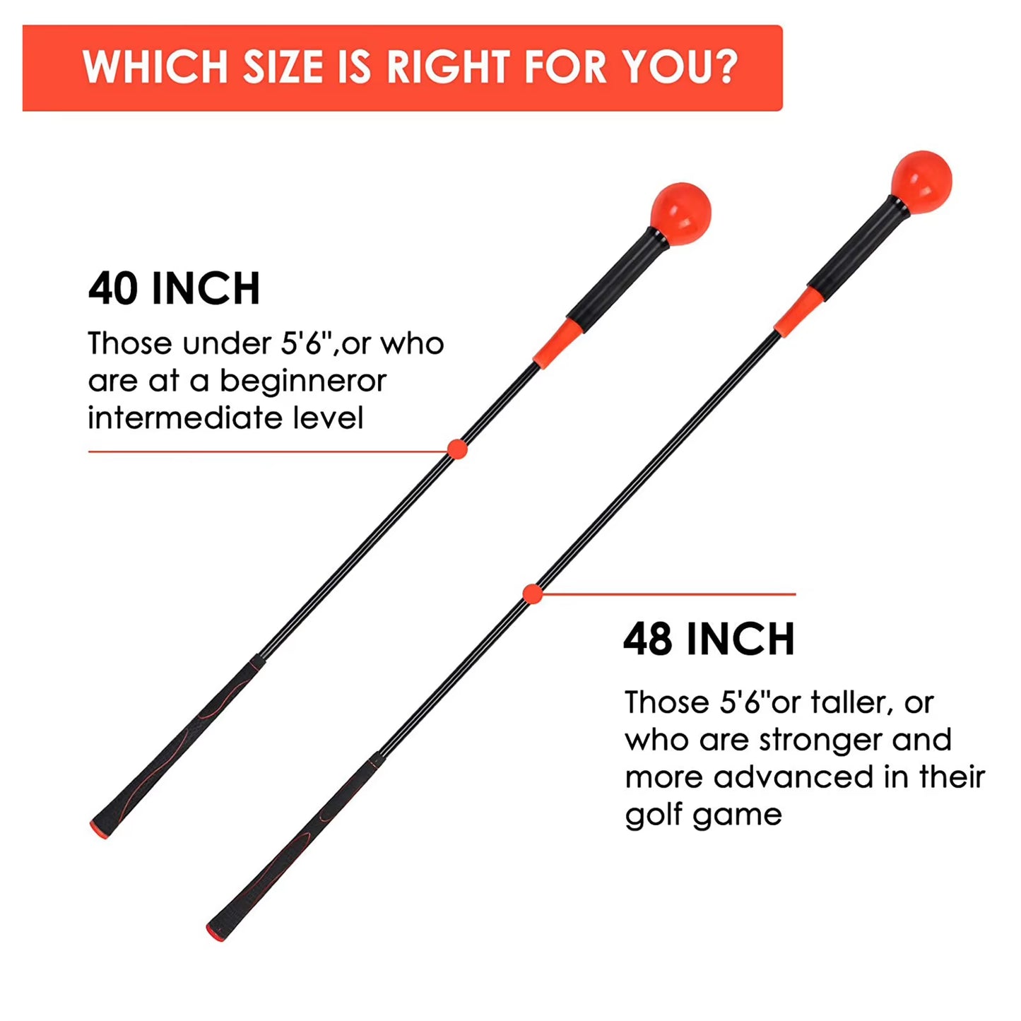 Golf Swing Training Aid Golf Swing Practice Rod Golf Warm-Up Stick Golf Accessories Golf Trainer Aids Supplies 40/48 Inches