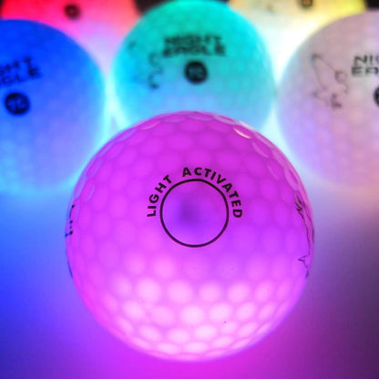 Light up LED Golf Balls (6 Ball Pack) - Professional Glowing Golf Balls with Internal LED Lights (Multi)